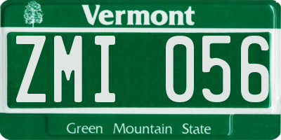 VT license plate ZMI056