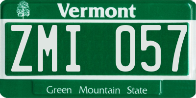 VT license plate ZMI057