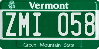 VT license plate ZMI058