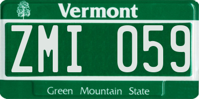 VT license plate ZMI059