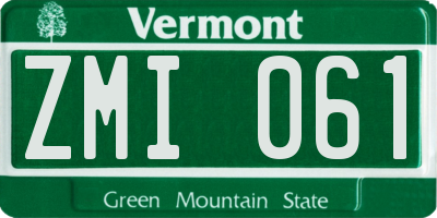 VT license plate ZMI061