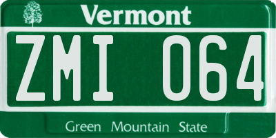 VT license plate ZMI064