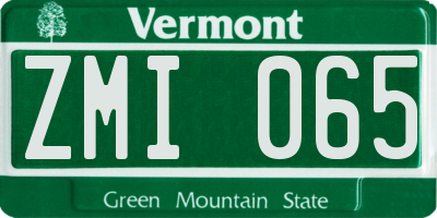 VT license plate ZMI065