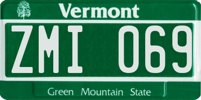 VT license plate ZMI069