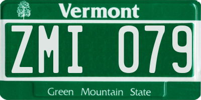 VT license plate ZMI079