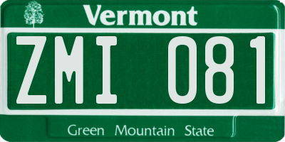 VT license plate ZMI081