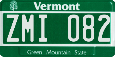 VT license plate ZMI082