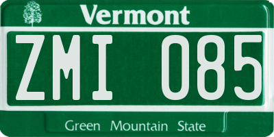 VT license plate ZMI085
