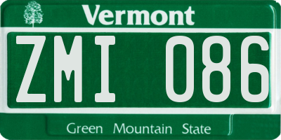 VT license plate ZMI086