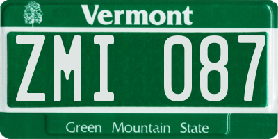 VT license plate ZMI087
