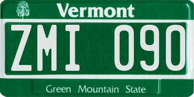 VT license plate ZMI090