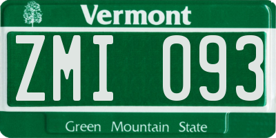 VT license plate ZMI093