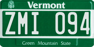 VT license plate ZMI094