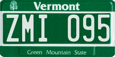 VT license plate ZMI095