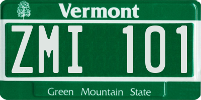 VT license plate ZMI101