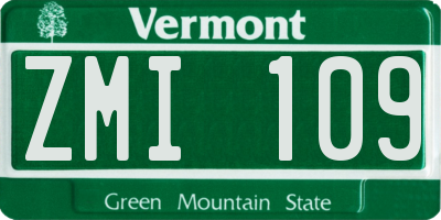 VT license plate ZMI109