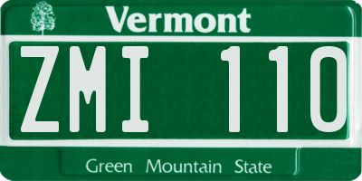 VT license plate ZMI110