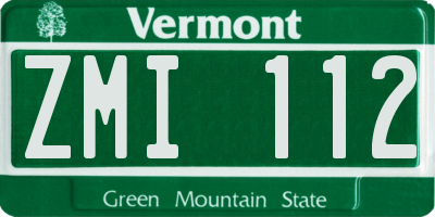 VT license plate ZMI112