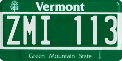 VT license plate ZMI113