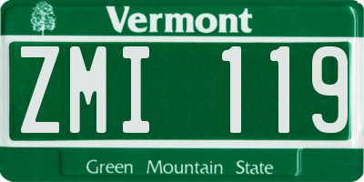 VT license plate ZMI119