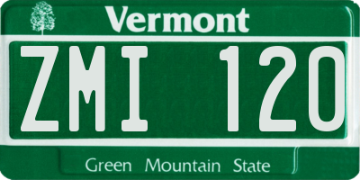 VT license plate ZMI120