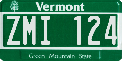 VT license plate ZMI124