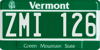VT license plate ZMI126