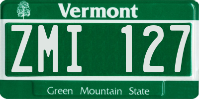 VT license plate ZMI127
