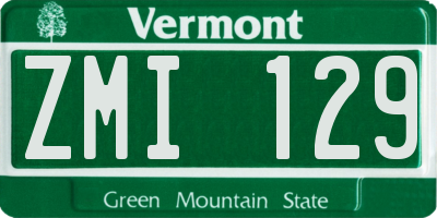 VT license plate ZMI129