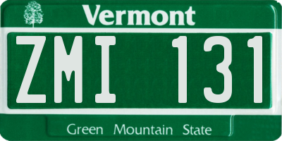 VT license plate ZMI131