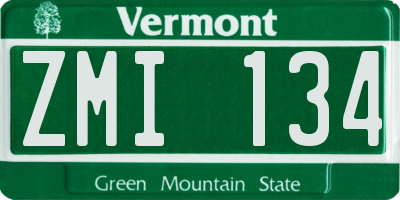 VT license plate ZMI134