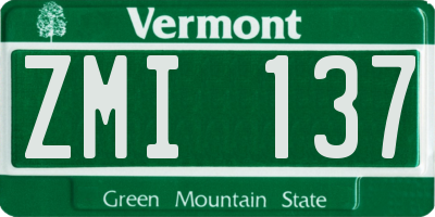 VT license plate ZMI137