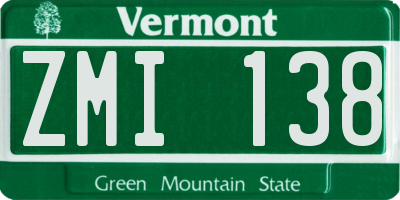 VT license plate ZMI138