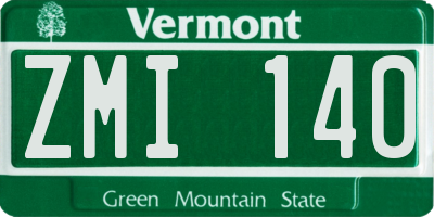 VT license plate ZMI140