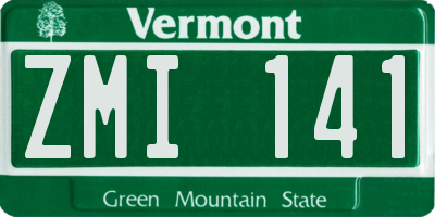 VT license plate ZMI141