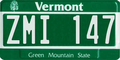 VT license plate ZMI147
