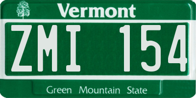 VT license plate ZMI154