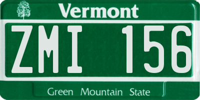 VT license plate ZMI156
