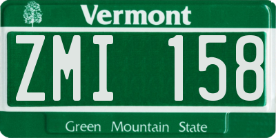VT license plate ZMI158