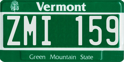 VT license plate ZMI159