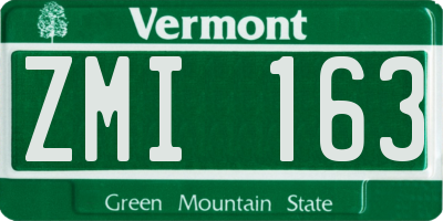 VT license plate ZMI163