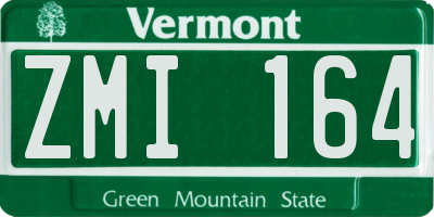 VT license plate ZMI164