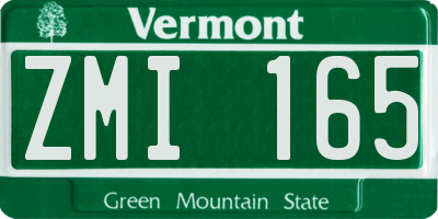 VT license plate ZMI165