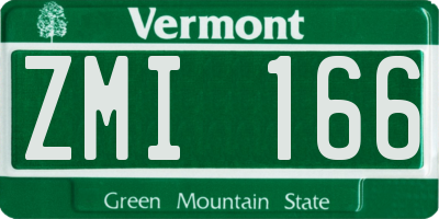 VT license plate ZMI166