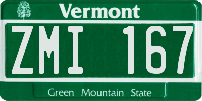 VT license plate ZMI167