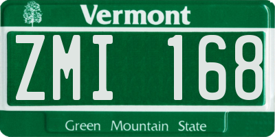 VT license plate ZMI168