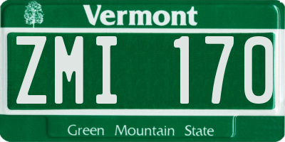 VT license plate ZMI170