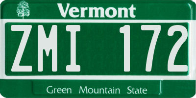 VT license plate ZMI172