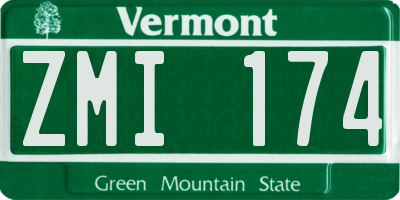 VT license plate ZMI174
