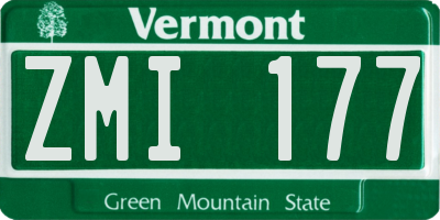 VT license plate ZMI177